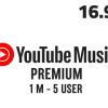 YOUTUBE MUSIC PREMIUM 1M (5USER) - .99