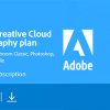 Adobe Creative Cloud Photography plan with 1TB 1 Year Subscription 