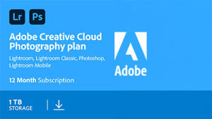 Adobe Creative Cloud Photography plan with 1TB 1 Year Subscription 