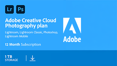 Adobe Creative Cloud Photography plan with 1TB 1 Year Subscription 